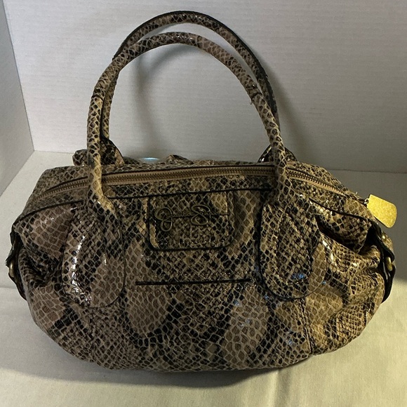 Jessica Simpson Handbags - Jessica Simpson Snakeskin Satchel in Brown